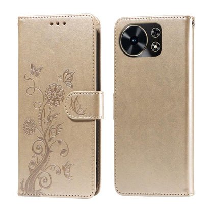 Embossed Butterfly Flowers Leather Phone Case