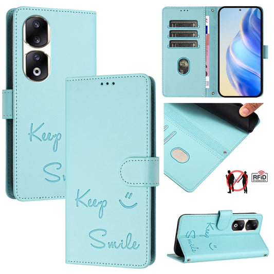 Smile Embossing RFID Leather Phone Case