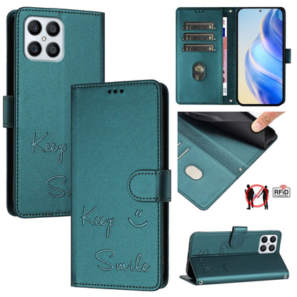 Smile Embossing RFID Leather Phone Case, For Honor Play6T Pro 5G, For Honor X8 4G/X30i 5G, For Honor 60 SE 5G, For Honor 60 Pro 5G, For Honor 60 5G, For Honor 50 Lite, For Honor 50 Pro, For Honor 50 SE