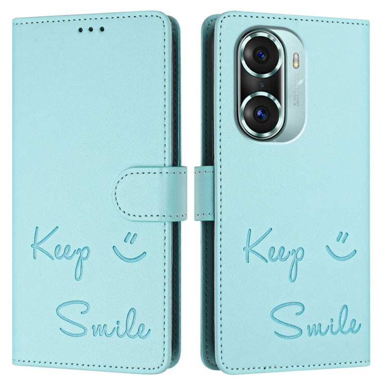 Smile Embossing RFID Leather Phone Case