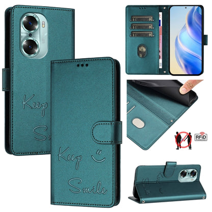 Smile Embossing RFID Leather Phone Case, For Honor Play6T Pro 5G, For Honor X8 4G/X30i 5G, For Honor 60 SE 5G, For Honor 60 Pro 5G, For Honor 60 5G, For Honor 50 Lite, For Honor 50 Pro, For Honor 50 SE