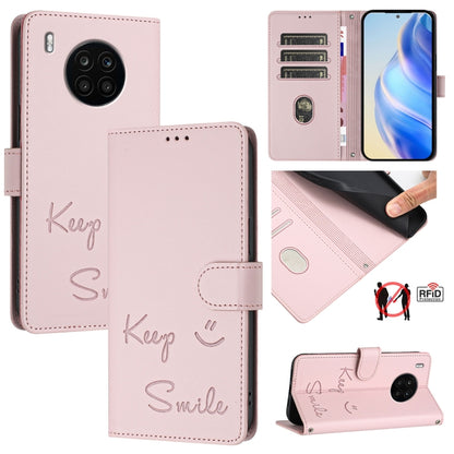 Smile Embossing RFID Leather Phone Case