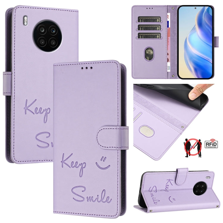 Smile Embossing RFID Leather Phone Case