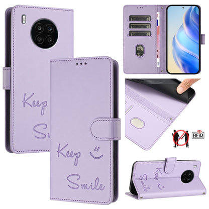 Smile Embossing RFID Leather Phone Case