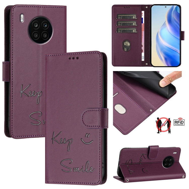 Smile Embossing RFID Leather Phone Case