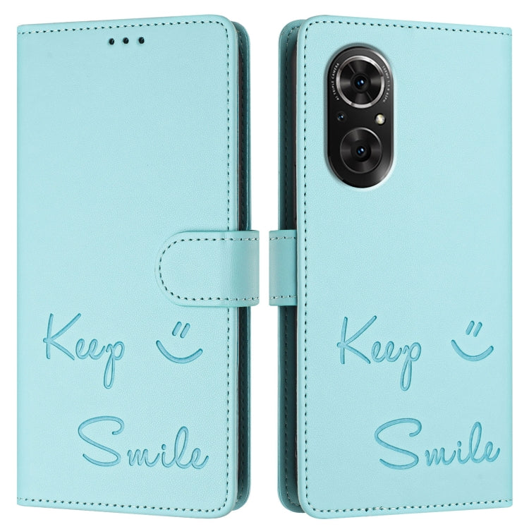 Smile Embossing RFID Leather Phone Case