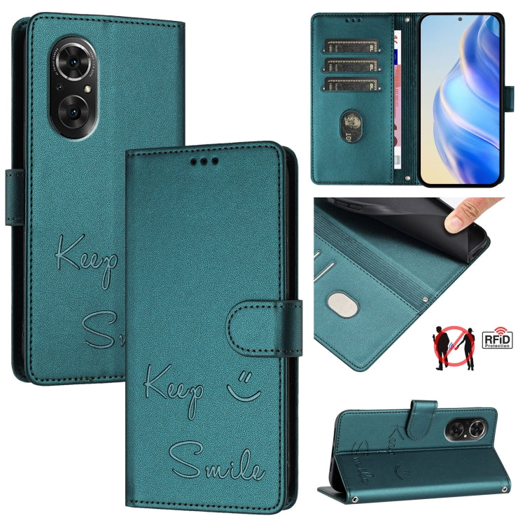Smile Embossing RFID Leather Phone Case
