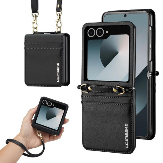 LC.IMEEKE L1 Series Frosted Fine Texture PU Phone Case with Lanyard, For Galaxy Z Flip8 5G, For Samsung Galaxy Z Flip7 5G, For Samsung Galaxy Z Flip6, For Samsung Galaxy Z Flip5, For Samsung Galaxy Z Flip4 5G, For Samsung Galaxy Z Flip3 5G