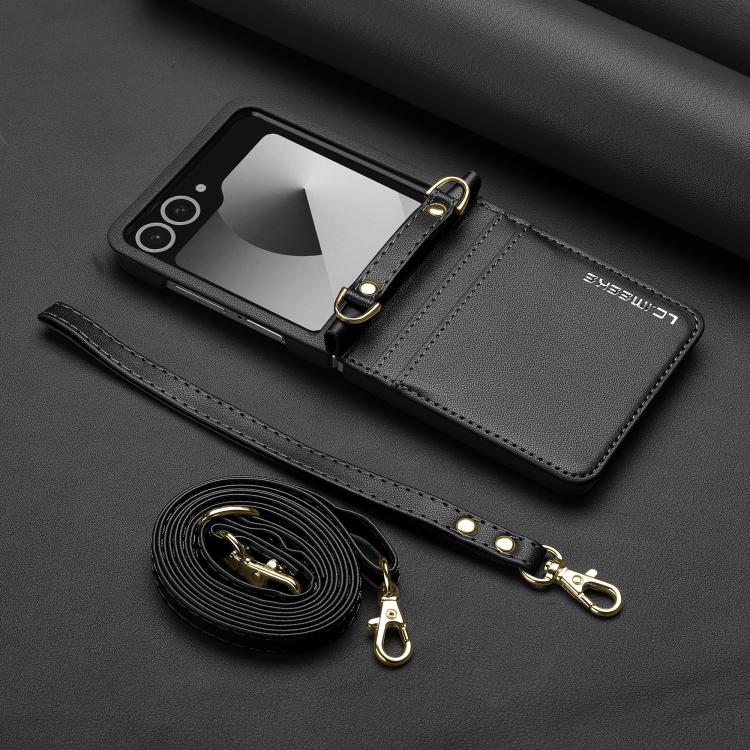 LC.IMEEKE L1 Series Frosted Fine Texture PU Phone Case with Lanyard, For Galaxy Z Flip8 5G, For Samsung Galaxy Z Flip7 5G, For Samsung Galaxy Z Flip6, For Samsung Galaxy Z Flip5, For Samsung Galaxy Z Flip4 5G, For Samsung Galaxy Z Flip3 5G