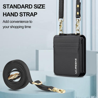 LC.IMEEKE L1 Series Frosted Fine Texture PU Phone Case with Lanyard, For Galaxy Z Flip8 5G, For Samsung Galaxy Z Flip7 5G, For Samsung Galaxy Z Flip6, For Samsung Galaxy Z Flip5, For Samsung Galaxy Z Flip4 5G, For Samsung Galaxy Z Flip3 5G