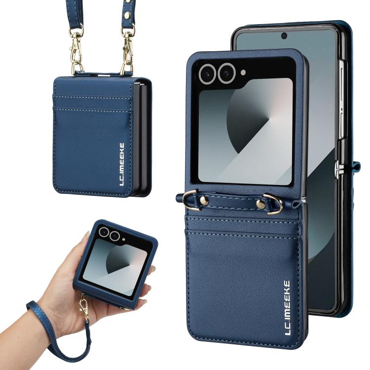 LC.IMEEKE L1 Series Frosted Fine Texture PU Phone Case with Lanyard, For Galaxy Z Flip8 5G, For Samsung Galaxy Z Flip7 5G, For Samsung Galaxy Z Flip6, For Samsung Galaxy Z Flip5, For Samsung Galaxy Z Flip4 5G, For Samsung Galaxy Z Flip3 5G