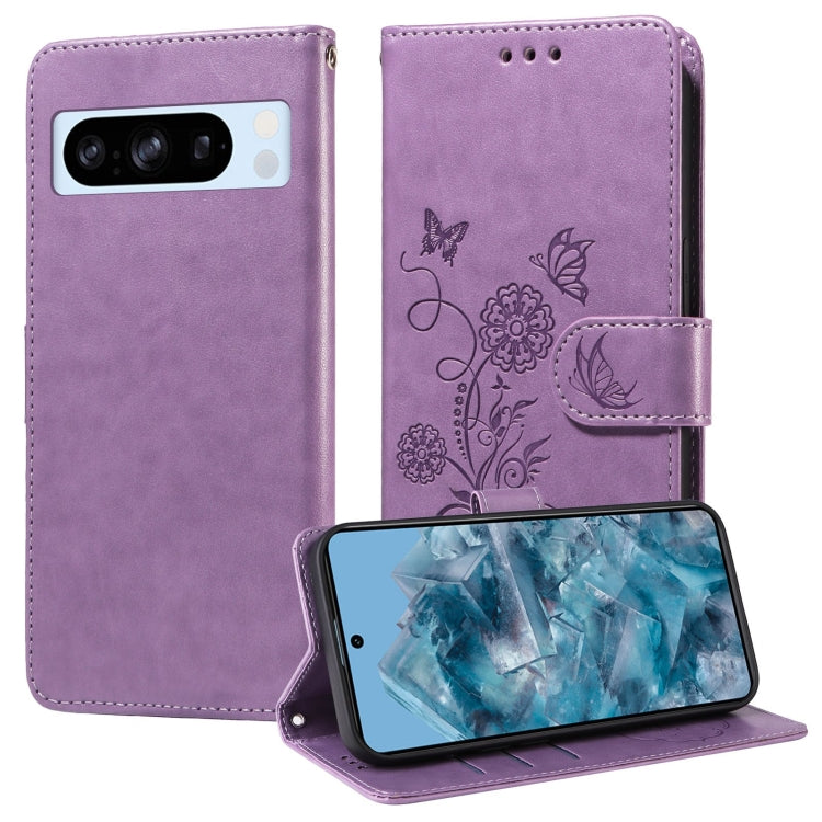 Embossed Butterfly Flowers Leather Phone Case, For Google Pixel 11 Pro XL, For Google Pixel 11 / Pixel 11 Pro, For Google Pixel 10a, For Google Pixel 9a, For Google Pixel 9 Pro XL, For Google Pixel 9 / 9 Pro, For Google Pixel 8a, For Google Pixel 8 Pro...
