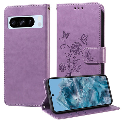 Embossed Butterfly Flowers Leather Phone Case, For Google Pixel 11 Pro XL, For Google Pixel 11 / Pixel 11 Pro, For Google Pixel 10a, For Google Pixel 9a, For Google Pixel 9 Pro XL, For Google Pixel 9 / 9 Pro, For Google Pixel 8a, For Google Pixel 8 Pro...