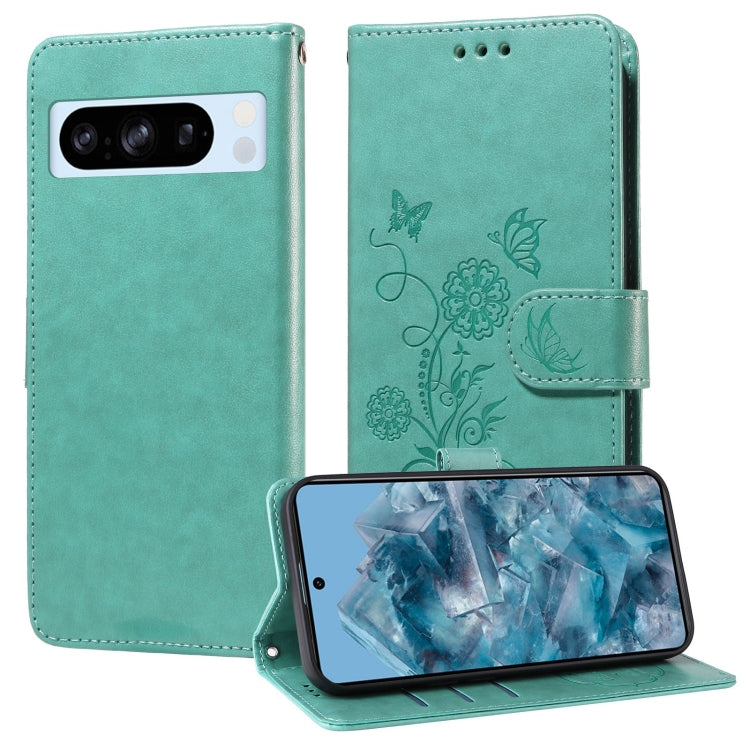 Embossed Butterfly Flowers Leather Phone Case, For Google Pixel 11 Pro XL, For Google Pixel 11 / Pixel 11 Pro, For Google Pixel 10a, For Google Pixel 9a, For Google Pixel 9 Pro XL, For Google Pixel 9 / 9 Pro, For Google Pixel 8a, For Google Pixel 8 Pro...