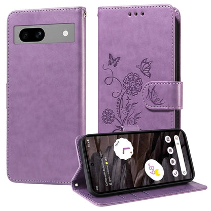 Embossed Butterfly Flowers Leather Phone Case, For Google Pixel 11 Pro XL, For Google Pixel 11 / Pixel 11 Pro, For Google Pixel 10a, For Google Pixel 9a, For Google Pixel 9 Pro XL, For Google Pixel 9 / 9 Pro, For Google Pixel 8a, For Google Pixel 8 Pro...