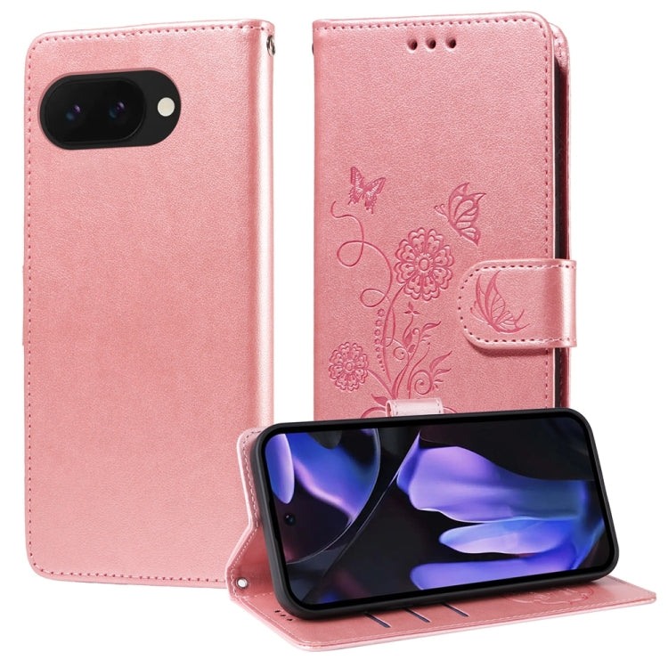 Embossed Butterfly Flowers Leather Phone Case, For Google Pixel 11 Pro XL, For Google Pixel 11 / Pixel 11 Pro, For Google Pixel 10a, For Google Pixel 9a, For Google Pixel 9 Pro XL, For Google Pixel 9 / 9 Pro, For Google Pixel 8a, For Google Pixel 8 Pro...