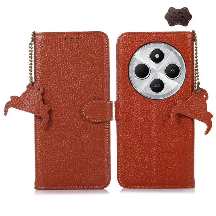 Genuine Leather Litchi Texture RFID Leather Phone Case, For Redmi A7 Pro 171mm/Poco C85x 5G, For Redmi Turbo 5 Max / Poco X8 Pro Max, For Redmi Turbo 5 5G / Poco X8 Pro 5G, For Redmi Note 15 5G Global 164mm, For Redmi K90 Pro Max/Poco F8 Ultra         ...