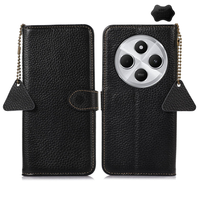 Genuine Leather Litchi Texture RFID Leather Phone Case, For Redmi A7 Pro 171mm/Poco C85x 5G, For Redmi Turbo 5 Max / Poco X8 Pro Max, For Redmi Turbo 5 5G / Poco X8 Pro 5G, For Redmi Note 15 5G Global 164mm, For Redmi K90 Pro Max/Poco F8 Ultra         ...