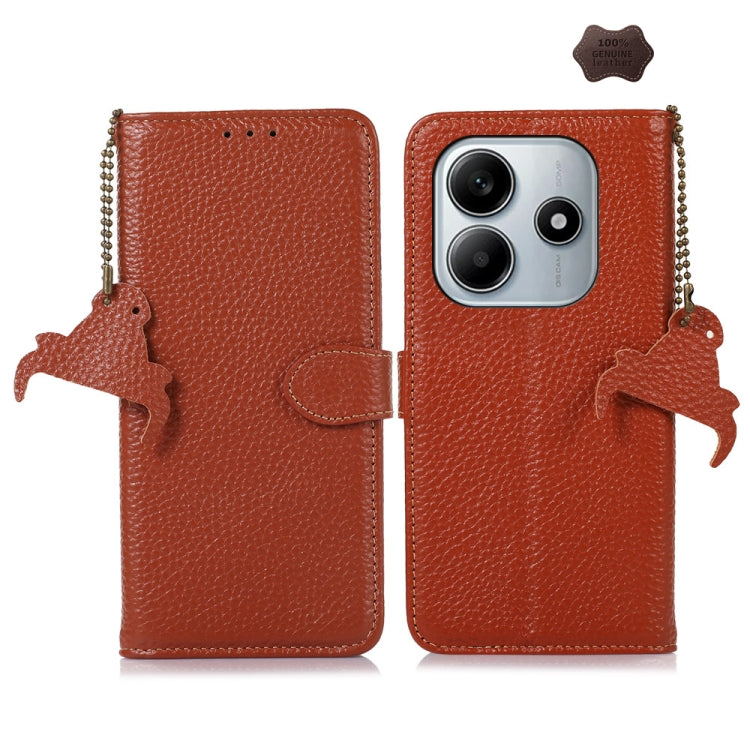 Genuine Leather Litchi Texture RFID Leather Phone Case, For Redmi A7 Pro 171mm/Poco C85x 5G, For Redmi Turbo 5 Max / Poco X8 Pro Max, For Redmi Turbo 5 5G / Poco X8 Pro 5G, For Redmi Note 15 5G Global 164mm, For Redmi K90 Pro Max/Poco F8 Ultra         ...