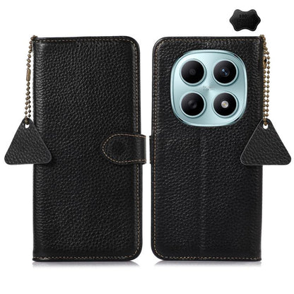 Genuine Leather Litchi Texture RFID Leather Phone Case, For Redmi A7 Pro 171mm/Poco C85x 5G, For Redmi Turbo 5 Max / Poco X8 Pro Max, For Redmi Turbo 5 5G / Poco X8 Pro 5G, For Redmi Note 15 5G Global 164mm, For Redmi K90 Pro Max/Poco F8 Ultra         ...