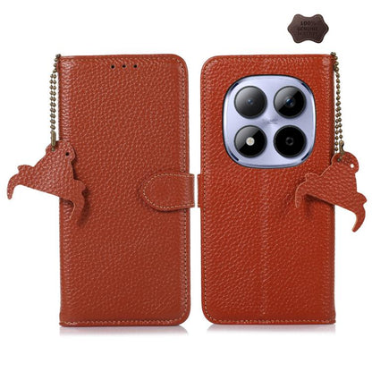 Genuine Leather Litchi Texture RFID Leather Phone Case, For Redmi A7 Pro 171mm/Poco C85x 5G, For Redmi Turbo 5 Max / Poco X8 Pro Max, For Redmi Turbo 5 5G / Poco X8 Pro 5G, For Redmi Note 15 5G Global 164mm, For Redmi K90 Pro Max/Poco F8 Ultra         ...
