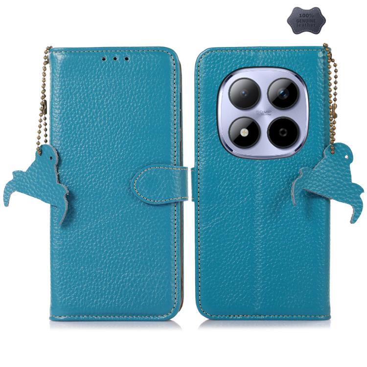 Genuine Leather Litchi Texture RFID Leather Phone Case, For Redmi A7 Pro 171mm/Poco C85x 5G, For Redmi Turbo 5 Max / Poco X8 Pro Max, For Redmi Turbo 5 5G / Poco X8 Pro 5G, For Redmi Note 15 5G Global 164mm, For Redmi K90 Pro Max/Poco F8 Ultra         ...