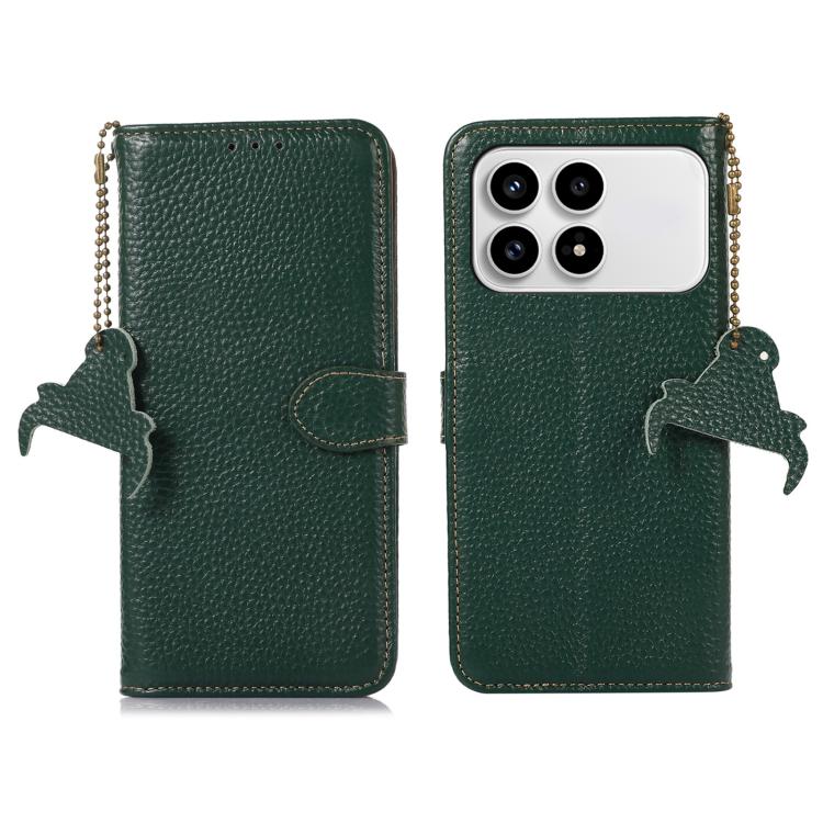 Genuine Leather Litchi Texture RFID Leather Phone Case, For Redmi A7 Pro 171mm/Poco C85x 5G, For Redmi Turbo 5 Max / Poco X8 Pro Max, For Redmi Turbo 5 5G / Poco X8 Pro 5G, For Redmi Note 15 5G Global 164mm, For Redmi K90 Pro Max/Poco F8 Ultra         ...