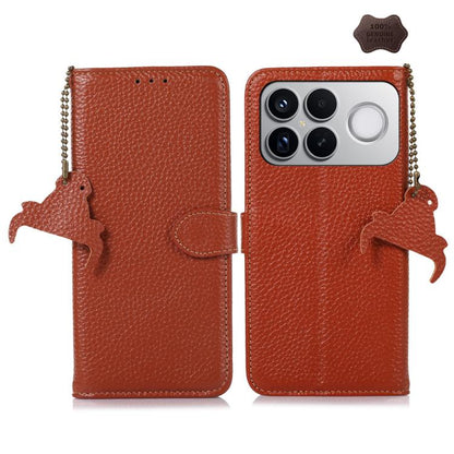 Genuine Leather Litchi Texture RFID Leather Phone Case, For Redmi A7 Pro 171mm/Poco C85x 5G, For Redmi Turbo 5 Max / Poco X8 Pro Max, For Redmi Turbo 5 5G / Poco X8 Pro 5G, For Redmi Note 15 5G Global 164mm, For Redmi K90 Pro Max/Poco F8 Ultra         ...