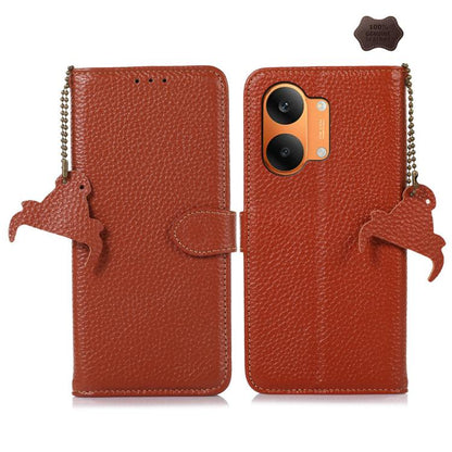 Genuine Leather Litchi Texture RFID Leather Phone Case, For Redmi A7 Pro 171mm/Poco C85x 5G, For Redmi Turbo 5 Max / Poco X8 Pro Max, For Redmi Turbo 5 5G / Poco X8 Pro 5G, For Redmi Note 15 5G Global 164mm, For Redmi K90 Pro Max/Poco F8 Ultra         ...