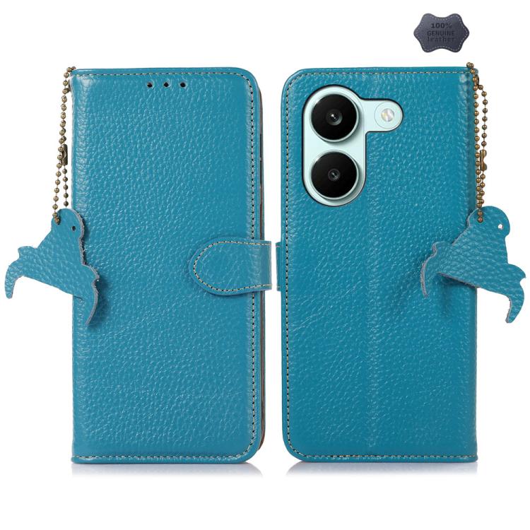 Genuine Leather Litchi Texture RFID Leather Phone Case, For Redmi A7 Pro 171mm/Poco C85x 5G, For Redmi Turbo 5 Max / Poco X8 Pro Max, For Redmi Turbo 5 5G / Poco X8 Pro 5G, For Redmi Note 15 5G Global 164mm, For Redmi K90 Pro Max/Poco F8 Ultra         ...