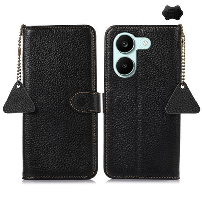 Genuine Leather Litchi Texture RFID Leather Phone Case, For Redmi A7 Pro 171mm/Poco C85x 5G, For Redmi Turbo 5 Max / Poco X8 Pro Max, For Redmi Turbo 5 5G / Poco X8 Pro 5G, For Redmi Note 15 5G Global 164mm, For Redmi K90 Pro Max/Poco F8 Ultra         ...