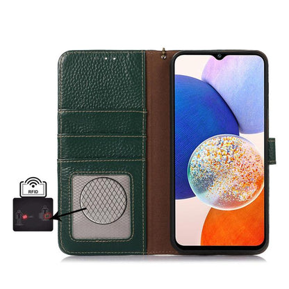 Genuine Leather Litchi Texture RFID Leather Phone Case, For Redmi A7 Pro 171mm/Poco C85x 5G, For Redmi Turbo 5 Max / Poco X8 Pro Max, For Redmi Turbo 5 5G / Poco X8 Pro 5G, For Redmi Note 15 5G Global 164mm, For Redmi K90 Pro Max/Poco F8 Ultra         ...