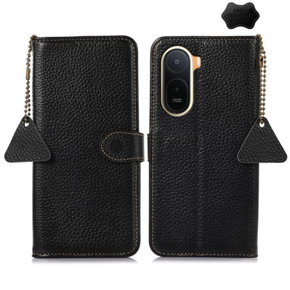 Genuine Leather Litchi Texture RFID Leather Phone Case, For Redmi A7 Pro 171mm/Poco C85x 5G, For Redmi Turbo 5 Max / Poco X8 Pro Max, For Redmi Turbo 5 5G / Poco X8 Pro 5G, For Redmi Note 15 5G Global 164mm, For Redmi K90 Pro Max/Poco F8 Ultra         ...