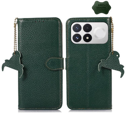 Genuine Leather Litchi Texture RFID Leather Phone Case, For Redmi Note 17 Pro+ 5G Global 163.4mm, For Redmi Note 17 Pro 5G Global 163.5mm, For Redmi K100 Pro Max/Poco F9 Ultra 5G, For Redmi K100 Pro 5G/Poco F9 Pro 5G, For Redmi A7 Pro 171mm/Poco C85x 5...