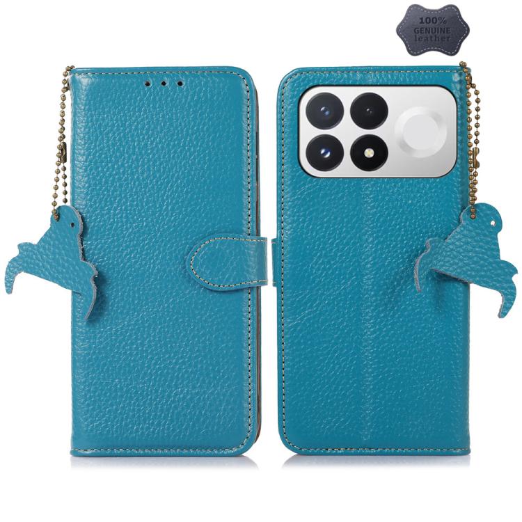Genuine Leather Litchi Texture RFID Leather Phone Case, For Redmi Note 17 Pro+ 5G Global 163.4mm, For Redmi Note 17 Pro 5G Global 163.5mm, For Redmi K100 Pro Max/Poco F9 Ultra 5G, For Redmi K100 Pro 5G/Poco F9 Pro 5G, For Redmi A7 Pro 171mm/Poco C85x 5...