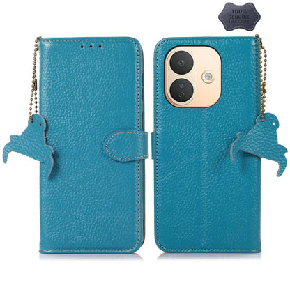Genuine Leather Litchi Texture RFID Leather Phone Case, For Redmi Note 17 Pro+ 5G Global 163.4mm, For Redmi Note 17 Pro 5G Global 163.5mm, For Redmi K100 Pro Max/Poco F9 Ultra 5G, For Redmi K100 Pro 5G/Poco F9 Pro 5G, For Redmi A7 Pro 171mm/Poco C85x 5...