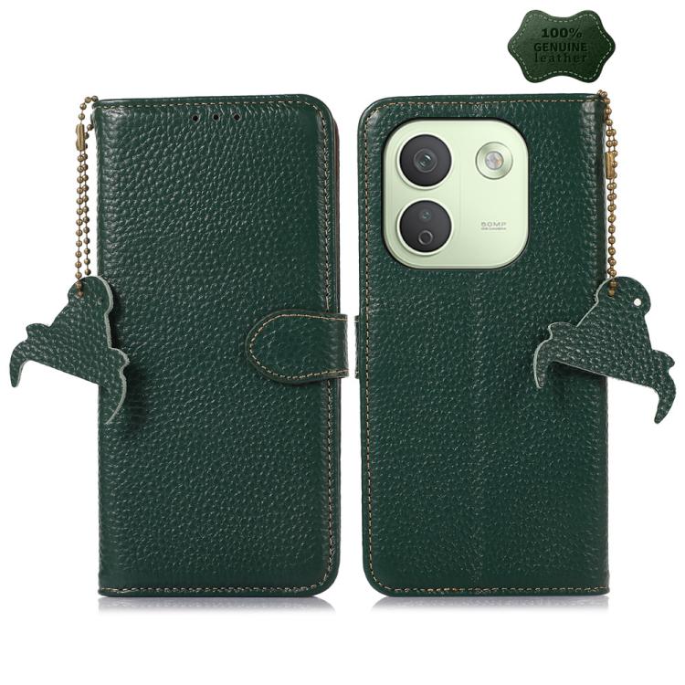 Genuine Leather Litchi Texture RFID Leather Phone Case, For Redmi Note 17 Pro+ 5G Global 163.4mm, For Redmi Note 17 Pro 5G Global 163.5mm, For Redmi K100 Pro Max/Poco F9 Ultra 5G, For Redmi K100 Pro 5G/Poco F9 Pro 5G, For Redmi A7 Pro 171mm/Poco C85x 5...