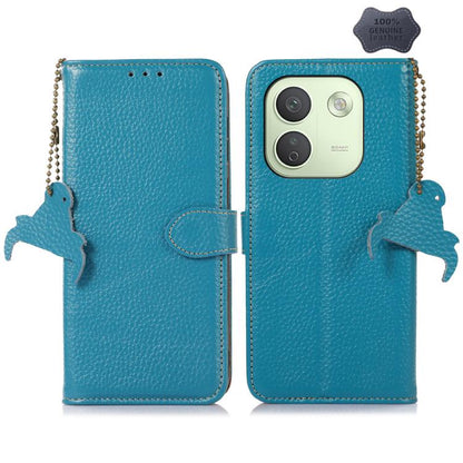 Genuine Leather Litchi Texture RFID Leather Phone Case, For Redmi Note 17 Pro+ 5G Global 163.4mm, For Redmi Note 17 Pro 5G Global 163.5mm, For Redmi K100 Pro Max/Poco F9 Ultra 5G, For Redmi K100 Pro 5G/Poco F9 Pro 5G, For Redmi A7 Pro 171mm/Poco C85x 5...