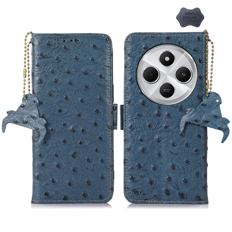 Ostrich Pattern Genuine Leather RFID Phone Case, For Redmi A7 Pro 171mm/Poco C85x 5G, For Redmi Turbo 5 Max / Poco X8 Pro Max, For Redmi Turbo 5 5G / Poco X8 Pro 5G, For Redmi Note 15 5G Global 164mm, For Redmi K90 Pro Max/Poco F8 Ultra                ...