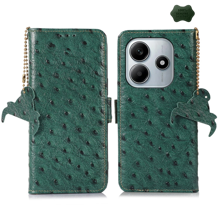 Ostrich Pattern Genuine Leather RFID Phone Case, For Redmi A7 Pro 171mm/Poco C85x 5G, For Redmi Turbo 5 Max / Poco X8 Pro Max, For Redmi Turbo 5 5G / Poco X8 Pro 5G, For Redmi Note 15 5G Global 164mm, For Redmi K90 Pro Max/Poco F8 Ultra                ...