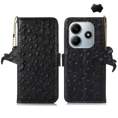 Ostrich Pattern Genuine Leather RFID Phone Case, For Redmi A7 Pro 171mm/Poco C85x 5G, For Redmi Turbo 5 Max / Poco X8 Pro Max, For Redmi Turbo 5 5G / Poco X8 Pro 5G, For Redmi Note 15 5G Global 164mm, For Redmi K90 Pro Max/Poco F8 Ultra                ...
