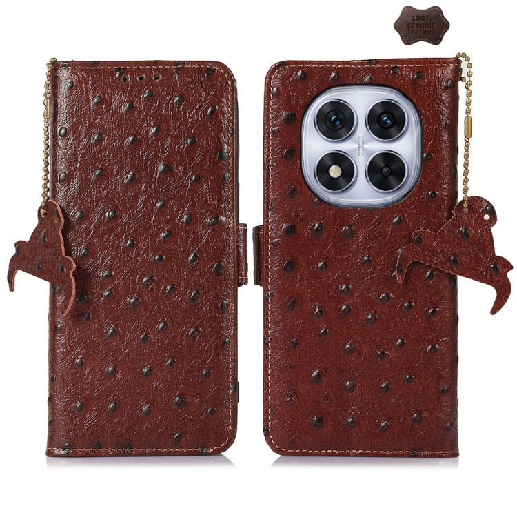Ostrich Pattern Genuine Leather RFID Phone Case, For Redmi A7 Pro 171mm/Poco C85x 5G, For Redmi Turbo 5 Max / Poco X8 Pro Max, For Redmi Turbo 5 5G / Poco X8 Pro 5G, For Redmi Note 15 5G Global 164mm, For Redmi K90 Pro Max/Poco F8 Ultra                ...