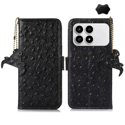 Ostrich Pattern Genuine Leather RFID Phone Case, For Redmi A7 Pro 171mm/Poco C85x 5G, For Redmi Turbo 5 Max / Poco X8 Pro Max, For Redmi Turbo 5 5G / Poco X8 Pro 5G, For Redmi Note 15 5G Global 164mm, For Redmi K90 Pro Max/Poco F8 Ultra                ...