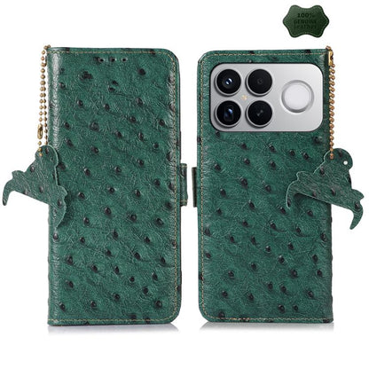 Ostrich Pattern Genuine Leather RFID Phone Case, For Redmi A7 Pro 171mm/Poco C85x 5G, For Redmi Turbo 5 Max / Poco X8 Pro Max, For Redmi Turbo 5 5G / Poco X8 Pro 5G, For Redmi Note 15 5G Global 164mm, For Redmi K90 Pro Max/Poco F8 Ultra                ...