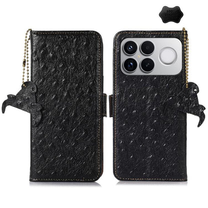 Ostrich Pattern Genuine Leather RFID Phone Case, For Redmi A7 Pro 171mm/Poco C85x 5G, For Redmi Turbo 5 Max / Poco X8 Pro Max, For Redmi Turbo 5 5G / Poco X8 Pro 5G, For Redmi Note 15 5G Global 164mm, For Redmi K90 Pro Max/Poco F8 Ultra                ...