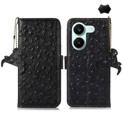 Ostrich Pattern Genuine Leather RFID Phone Case, For Redmi A7 Pro 171mm/Poco C85x 5G, For Redmi Turbo 5 Max / Poco X8 Pro Max, For Redmi Turbo 5 5G / Poco X8 Pro 5G, For Redmi Note 15 5G Global 164mm, For Redmi K90 Pro Max/Poco F8 Ultra                ...