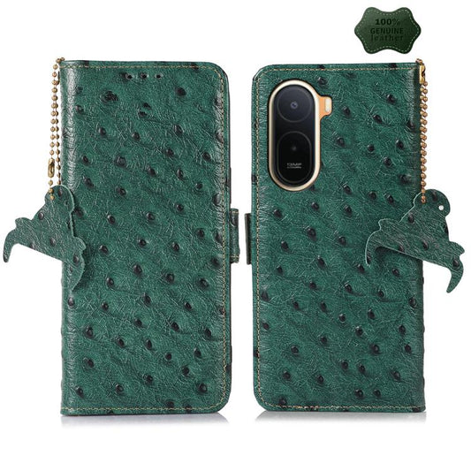 Ostrich Pattern Genuine Leather RFID Phone Case, For Redmi A7 Pro 171mm/Poco C85x 5G, For Redmi Turbo 5 Max / Poco X8 Pro Max, For Redmi Turbo 5 5G / Poco X8 Pro 5G, For Redmi Note 15 5G Global 164mm, For Redmi K90 Pro Max/Poco F8 Ultra