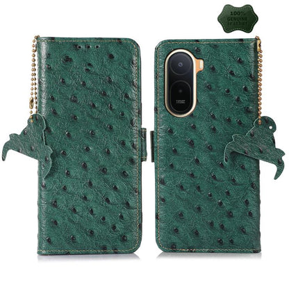 Ostrich Pattern Genuine Leather RFID Phone Case, For Redmi A7 Pro 171mm/Poco C85x 5G, For Redmi Turbo 5 Max / Poco X8 Pro Max, For Redmi Turbo 5 5G / Poco X8 Pro 5G, For Redmi Note 15 5G Global 164mm, For Redmi K90 Pro Max/Poco F8 Ultra                ...
