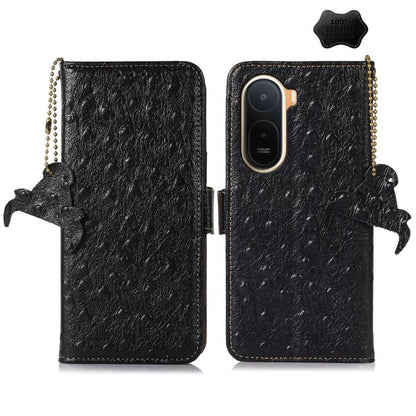 Ostrich Pattern Genuine Leather RFID Phone Case, For Redmi A7 Pro 171mm/Poco C85x 5G, For Redmi Turbo 5 Max / Poco X8 Pro Max, For Redmi Turbo 5 5G / Poco X8 Pro 5G, For Redmi Note 15 5G Global 164mm, For Redmi K90 Pro Max/Poco F8 Ultra                ...
