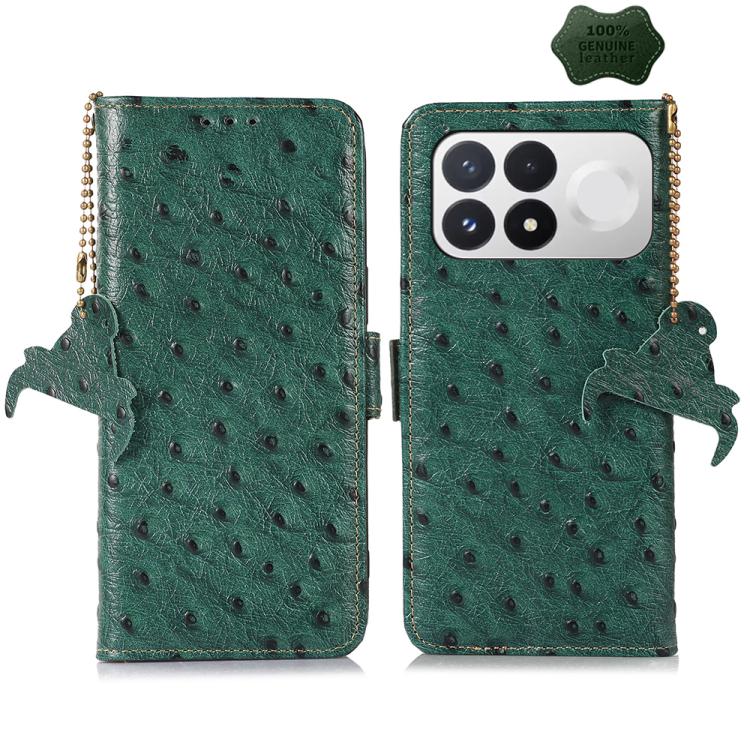 Ostrich Pattern Genuine Leather RFID Phone Case, For Redmi Note 17 Pro+ 5G Global 163.4, For Redmi Note 17 Pro 5G Global 163.5mm, For Redmi K100 Pro Max/Poco F9 Ultra 5G, For Redmi K100 Pro 5G/Poco F9 Pro 5G, For Redmi A7 Pro 171mm/Poco C85x 5G        ...
